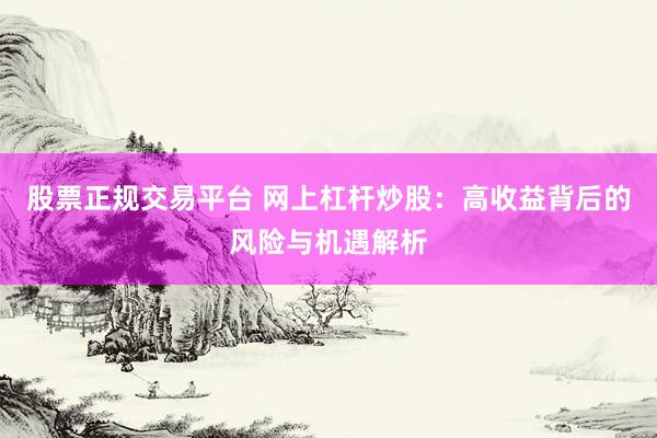 股票正规交易平台 网上杠杆炒股：高收益背后的风险与机遇解析