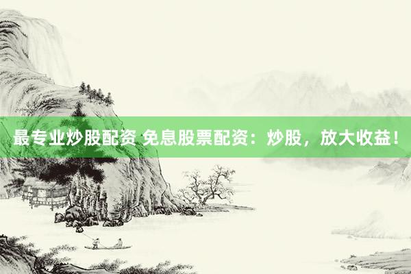 最专业炒股配资 免息股票配资：炒股，放大收益！