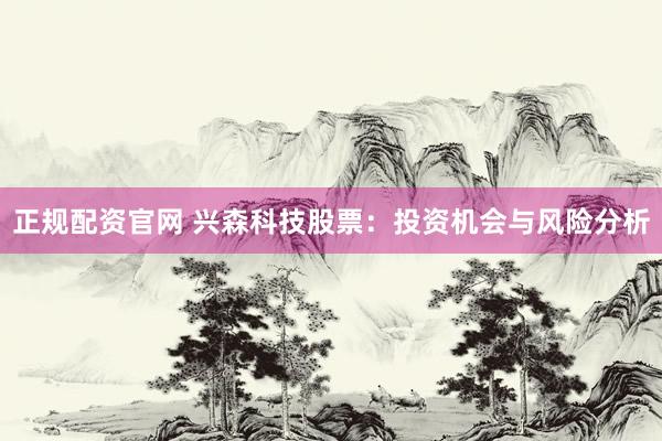 正规配资官网 兴森科技股票：投资机会与风险分析