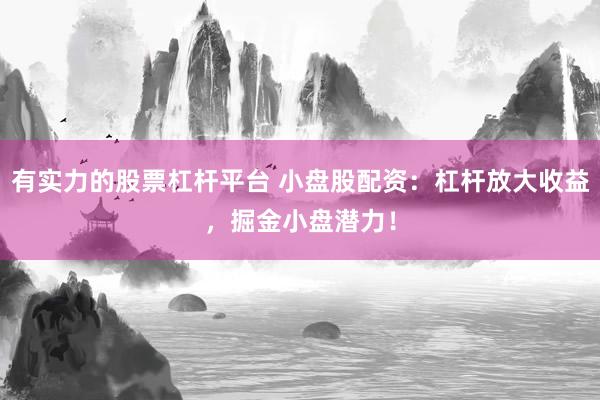 有实力的股票杠杆平台 小盘股配资：杠杆放大收益，掘金小盘潜力！