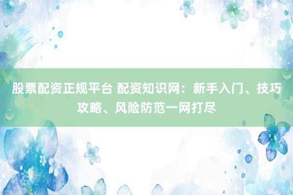 股票配资正规平台 配资知识网：新手入门、技巧攻略、风险防范一网打尽