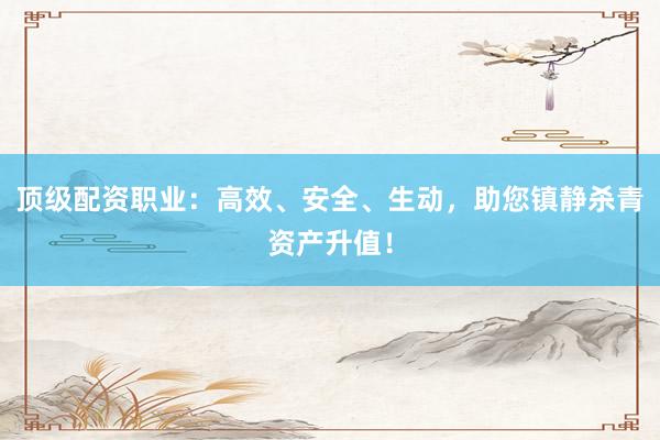 顶级配资职业：高效、安全、生动，助您镇静杀青资产升值！