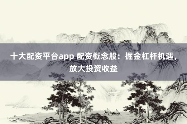 十大配资平台app 配资概念股：掘金杠杆机遇，放大投资收益